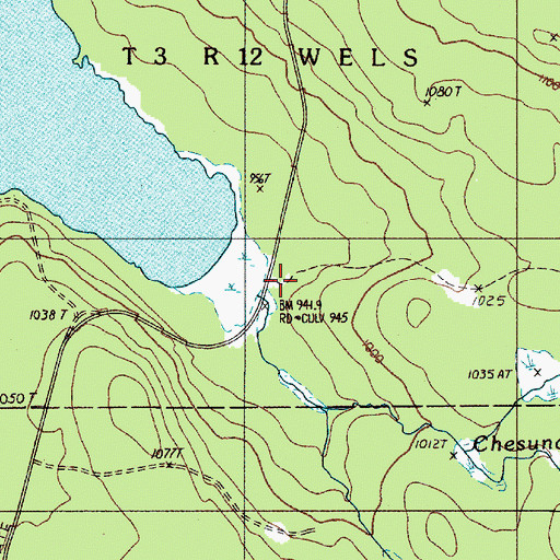 Topographic Map of Chesuncook Stream, ME