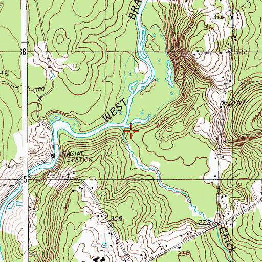 Topographic Map of Chick Brook, ME