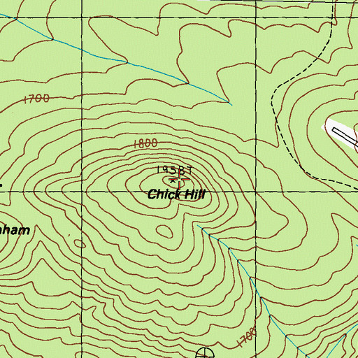 Topographic Map of Chick Hill, ME