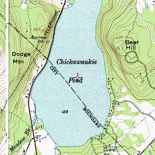 Topographic Map of Chickawaukie Pond, ME