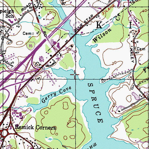 Topographic Map of Chickering Creek, ME
