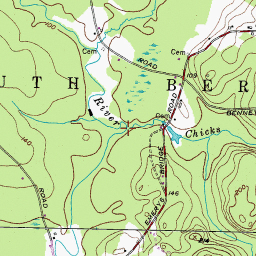 Topographic Map of Chicks Brook, ME