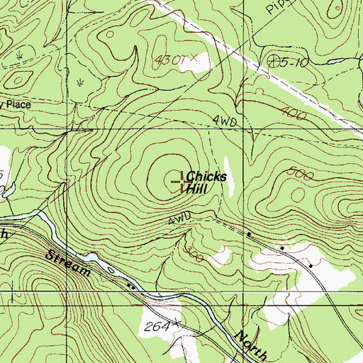 Topographic Map of Chicks Hill, ME