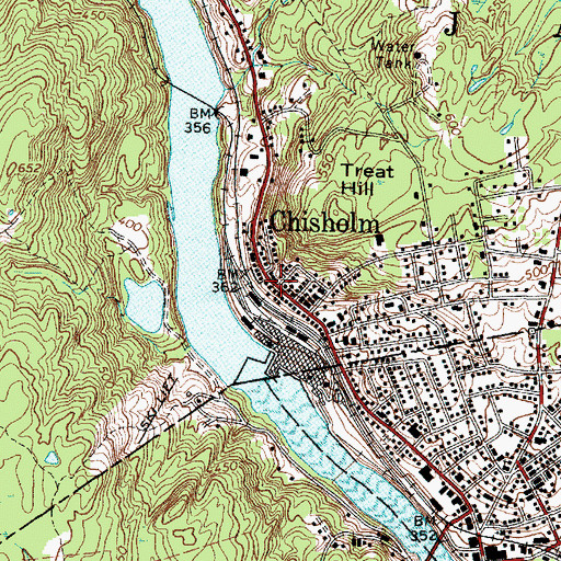 Topographic Map of Chisholm, ME