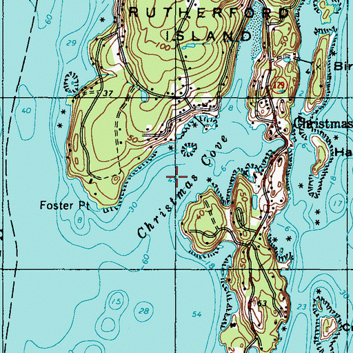 Topographic Map of Christmas Cove, ME