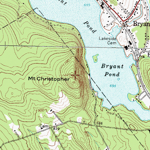 Topographic Map of Mount Christopher, ME