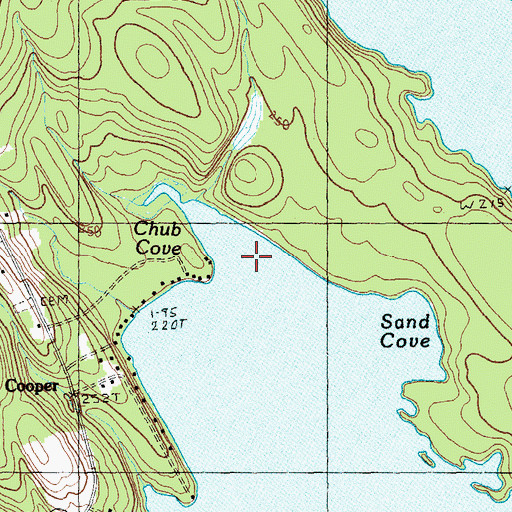 Topographic Map of Chub Cove, ME