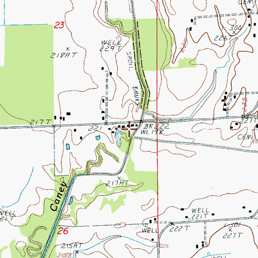 Topographic Map of Williams Creek, AR