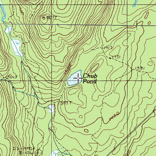 Topographic Map of Chub Pond, ME