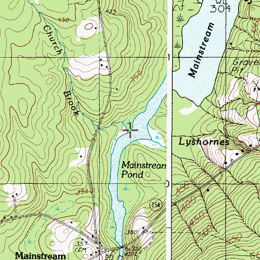Topographic Map of Church Brook, ME