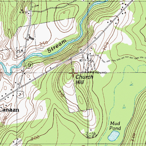Topographic Map of Church Hill, ME