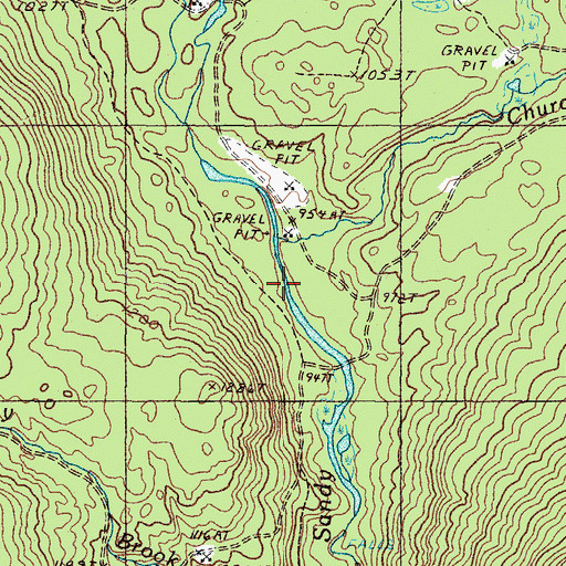 Topographic Map of Churchill Brook, ME