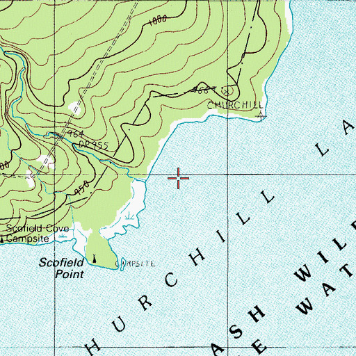 Topographic Map of Churchill Brook, ME