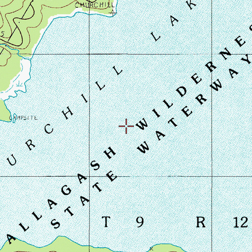 Topographic Map of Churchill Lake, ME
