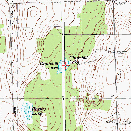 Topographic Map of Churchill Lake, ME