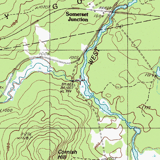 Topographic Map of Churchill Stream, ME