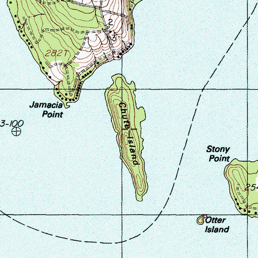 Topographic Map of Chute Island, ME