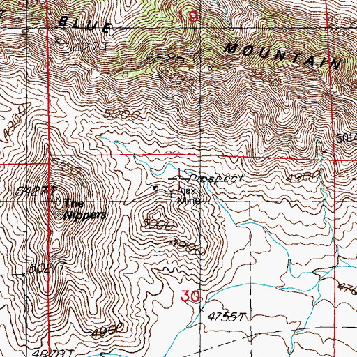 Topographic Map of Ajax Mine, AZ