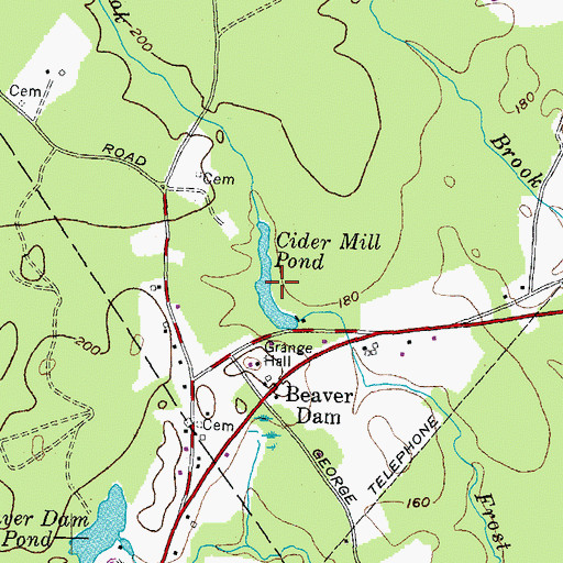 Topographic Map of Cider Mill Pond, ME