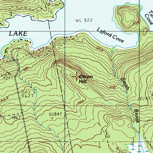 Topographic Map of Citron Hill, ME