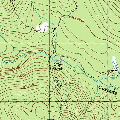 Topographic Map of City Pond, ME