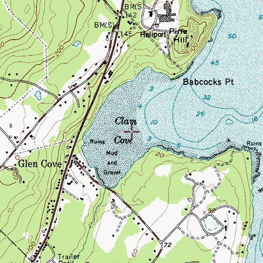 Topographic Map of Clam Cove, ME