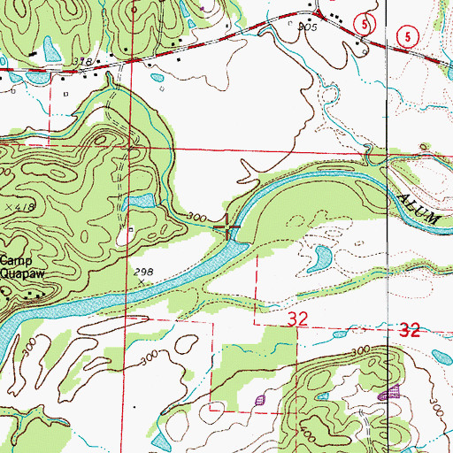 Topographic Map of Williams Creek, AR