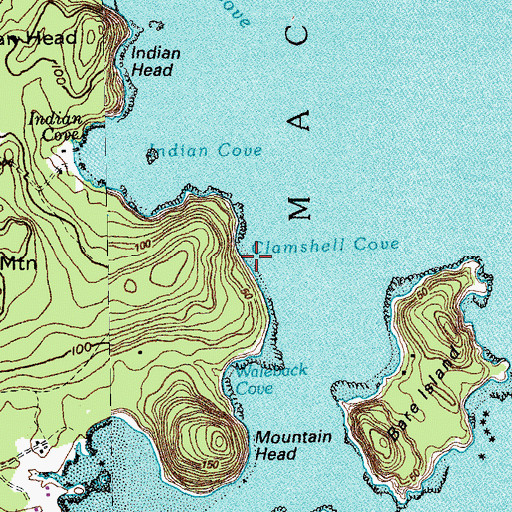 Topographic Map of Clamshell Cove, ME
