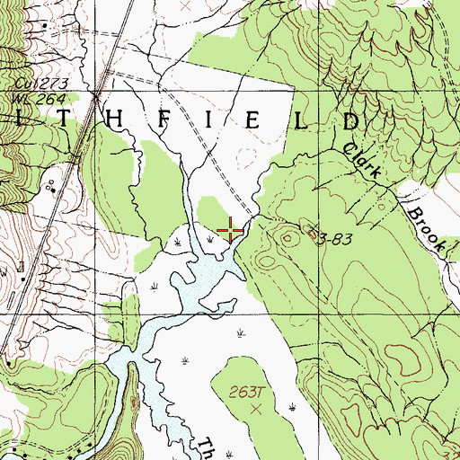 Topographic Map of Clark Brook, ME