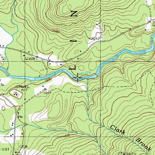 Topographic Map of Clark Brook, ME