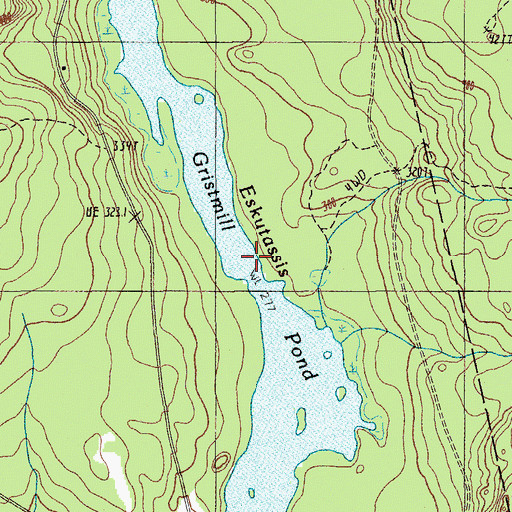 Topographic Map of Clark Brook, ME