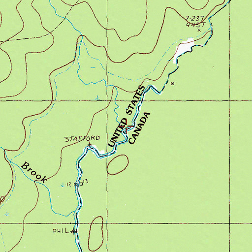 Topographic Map of Clark Brook, ME