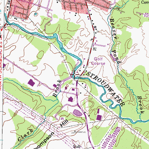 Topographic Map of Clark Brook, ME