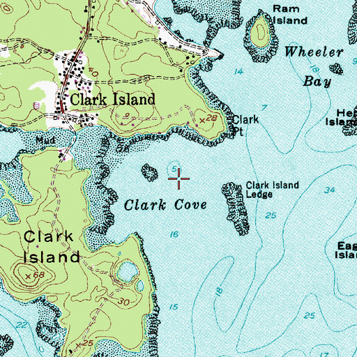 Topographic Map of Clark Cove, ME