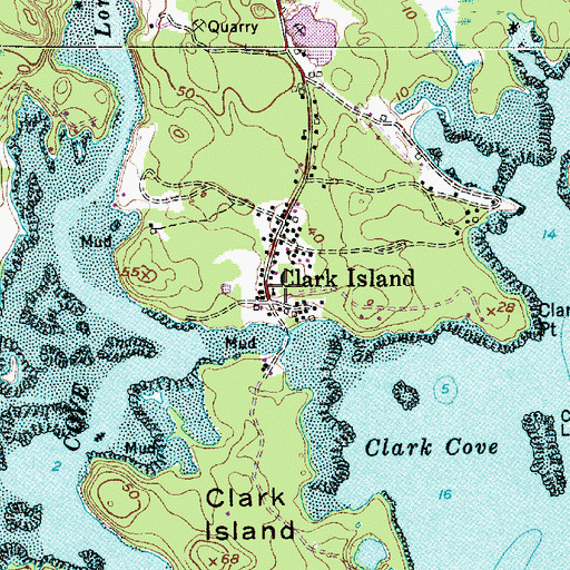 Topographic Map of Clark Island, ME