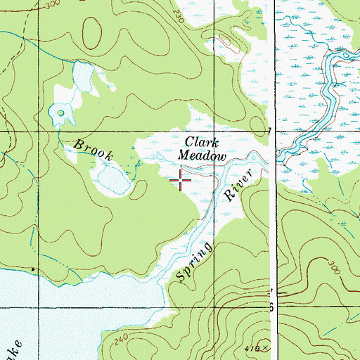 Topographic Map of Clark Meadow Brook, ME