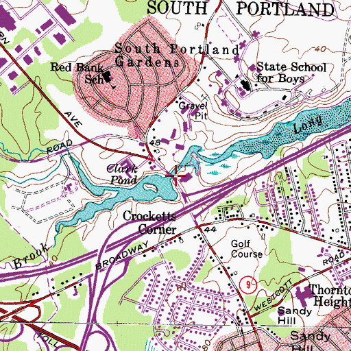 Topographic Map of Clark Pond, ME