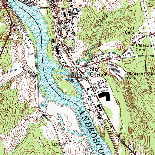 Topographic Map of Clay Brook, ME