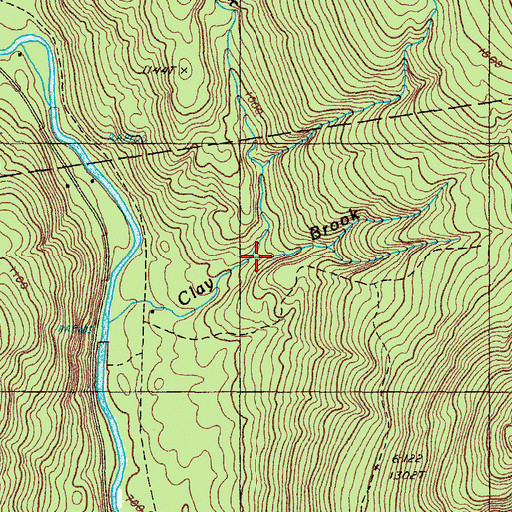 Topographic Map of Clay Brook, ME