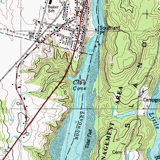 Topographic Map of Clay Cove, ME