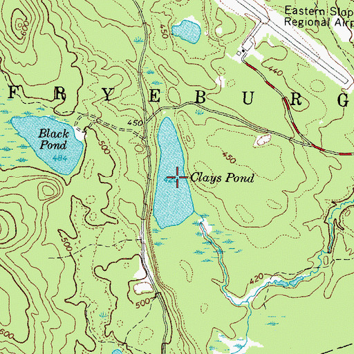 Topographic Map of Clays Pond, ME