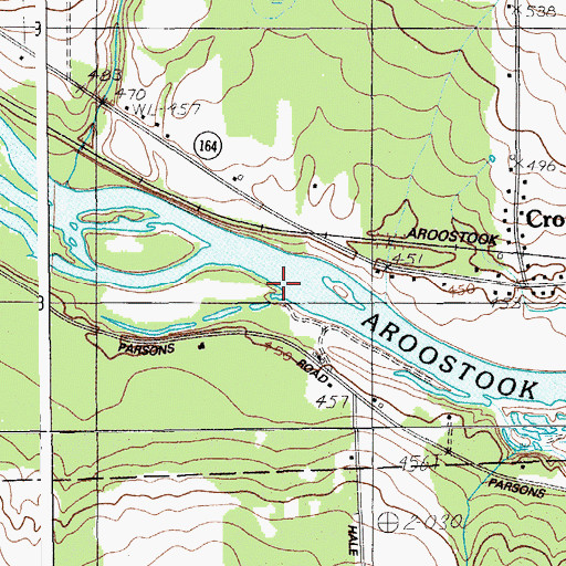 Topographic Map of Clayton Brook, ME