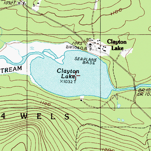 Topographic Map of Clayton Lake, ME