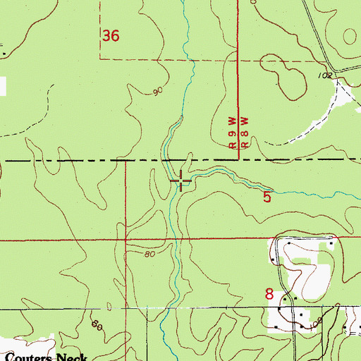 Topographic Map of Williamson Creek, AR