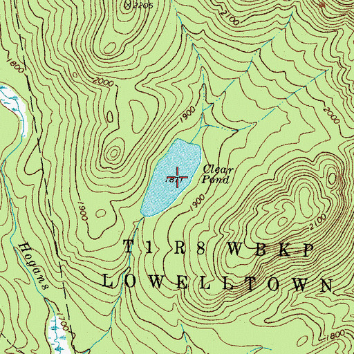 Topographic Map of Clear Pond, ME