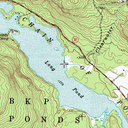 Topographic Map of Clearwater Brook, ME