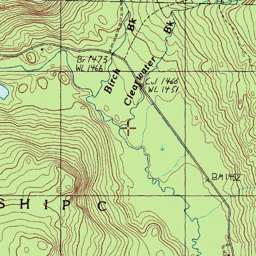 Topographic Map of Clearwater Brook, ME