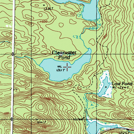 Topographic Map of Clearwater Pond, ME