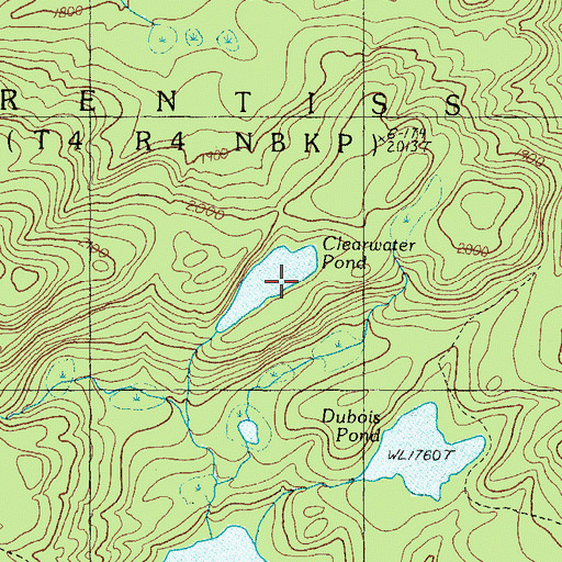 Topographic Map of Clearwater Pond, ME