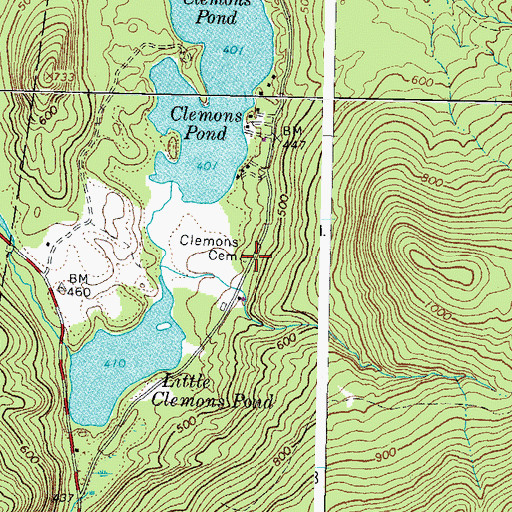 Topographic Map of Clemons Cemetery, ME
